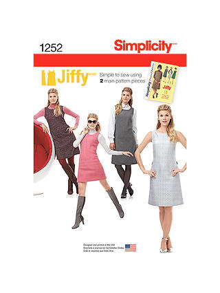 Simplicity Women's Vintage Shift Dress Sewing Pattern, 1252