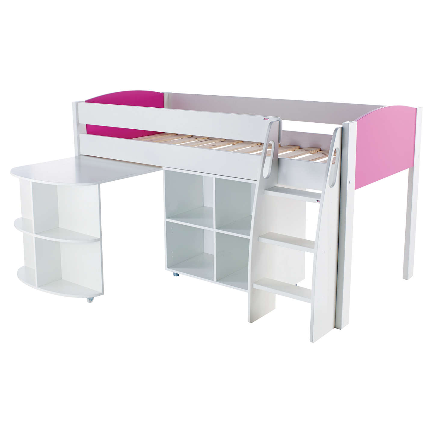 Stompa Uno S Plus Mid-Sleeper Bed with Pull-Out Desk and ...