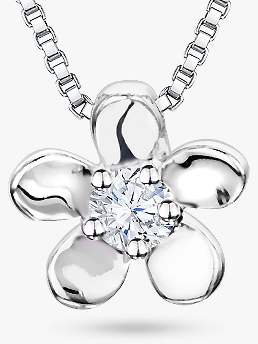Buy Jools by Jenny Brown Rhodium Plated Silver Cubic Zirconia Flower Pendant, Silver Online at johnlewis.com