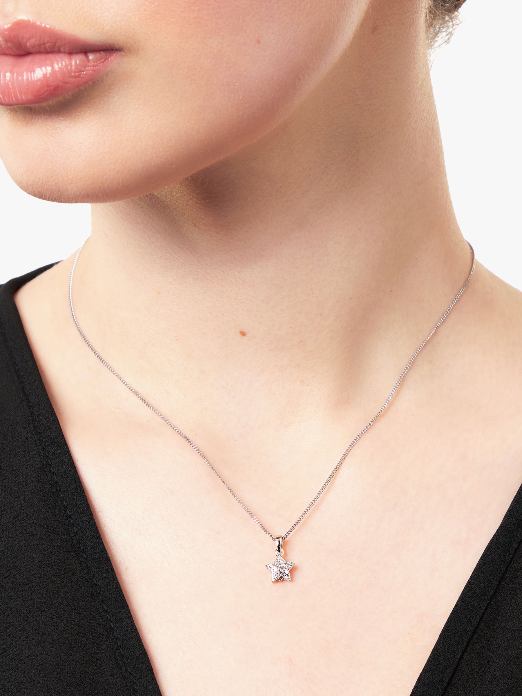 Buy Jools by Jenny Brown Rhodium Plated Silver Cubic Zirconia Star Pendant, Silver Online at johnlewis.com