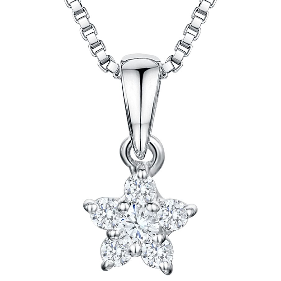 Jools by Jenny Brown Rhodium Plated Silver Cubic Zirconia Star Pendant ...