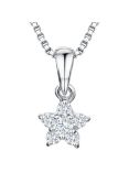 Jools by Jenny Brown Rhodium Plated Silver Cubic Zirconia Star Pendant, Silver