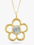 E.W Adams 9ct Gold Birthstone Blossom Pendant Necklace
