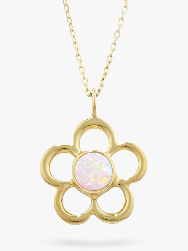 Buy E.W Adams 9ct Gold Birthstone Blossom Pendant Necklace Online at johnlewis.com