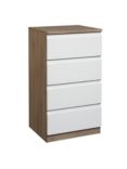ANYDAY John Lewis & Partners Mix it Narrow 4 Drawer Chest, Gloss White/Grey Ash