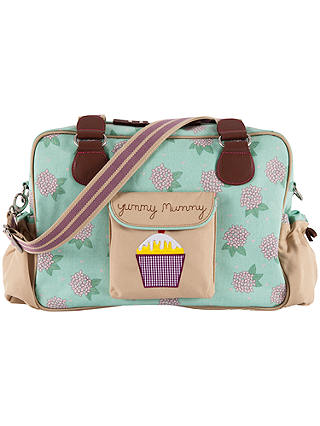 Pink Lining Yummy Mummy Hydrangea Print Changing Bag, Green/Pink