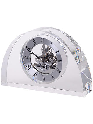 Dartington Crystal Oval Glass Clock, Clear