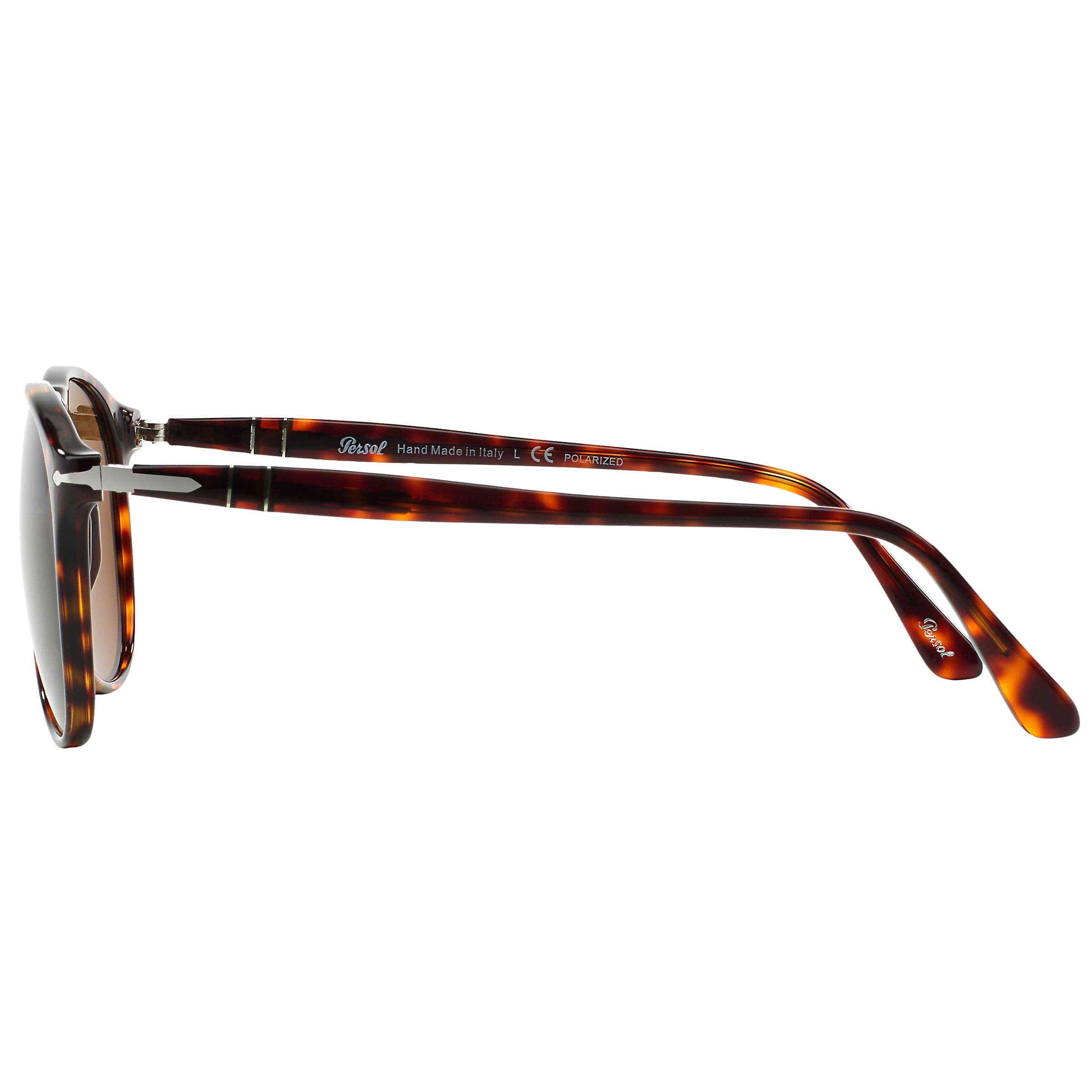 Buy Persol PO9649S Polarised Aviator Frame Sunglasses, Havana Online at johnlewis.com