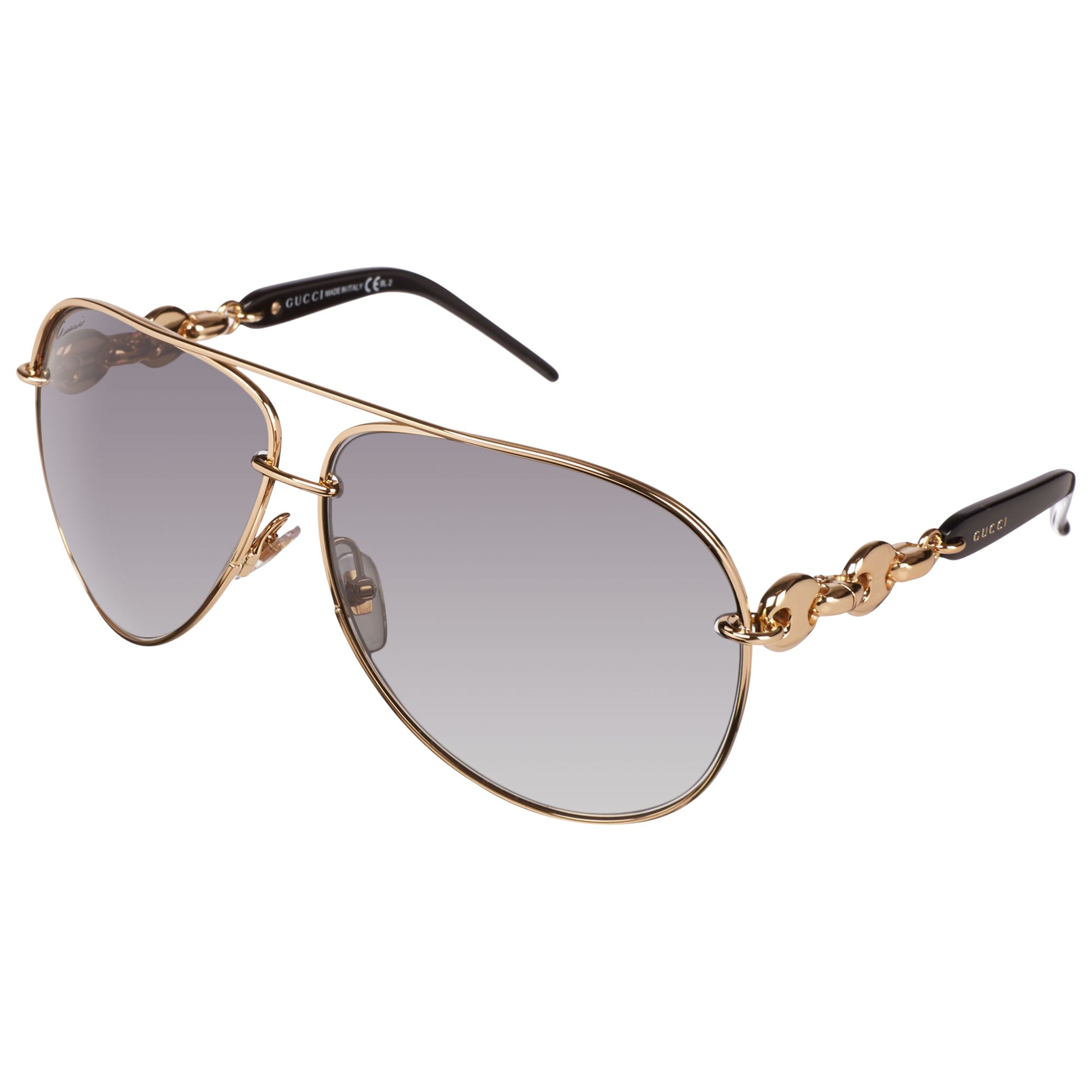 Gucci Gc4225s Aviator Sunglasses Brown At John Lewis And Partners 