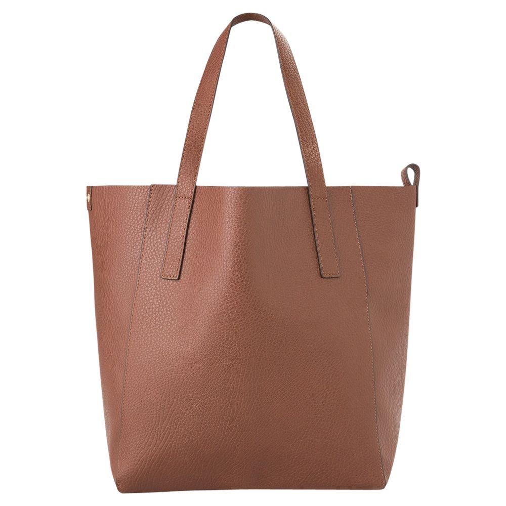 mango leather shopper bag