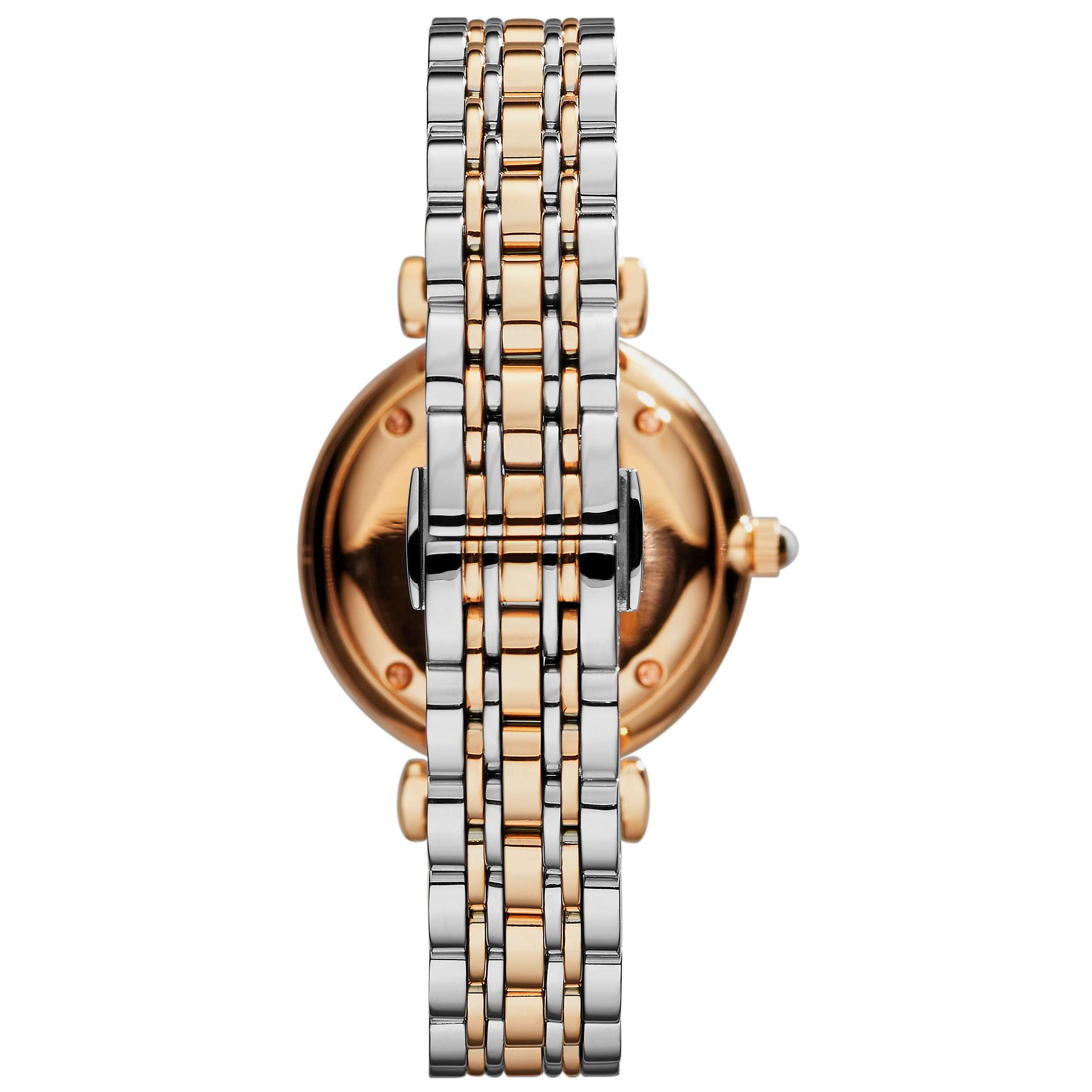 Buy Emporio Armani AR1840 Women's Two Tone Bracelet Strap Watch, Silver/Rose Gold Online at johnlewis.com