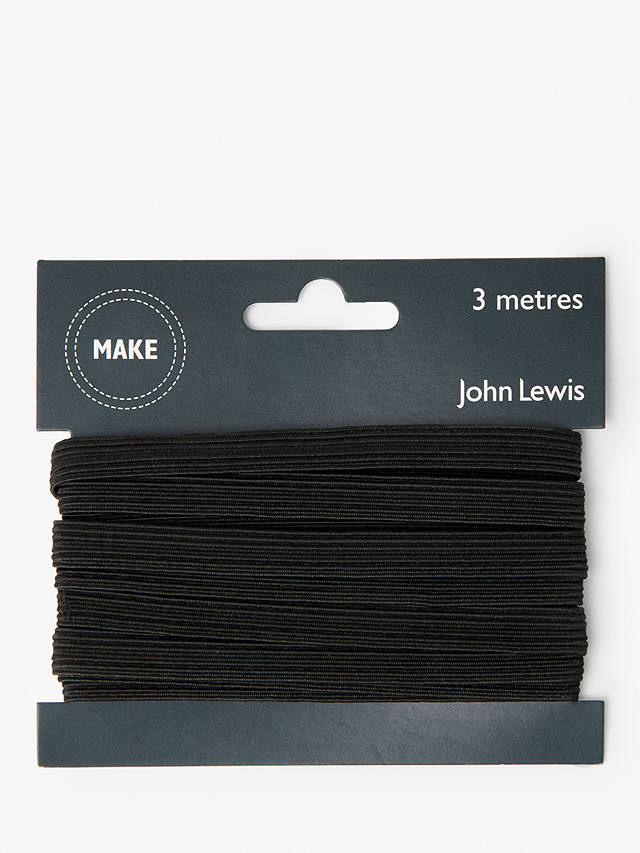 John Lewis & Partners Elastic, 9mm, Black