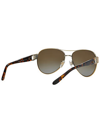 Ralph Lauren RL7047Q Polarised Aviator Sunglasses, Gold