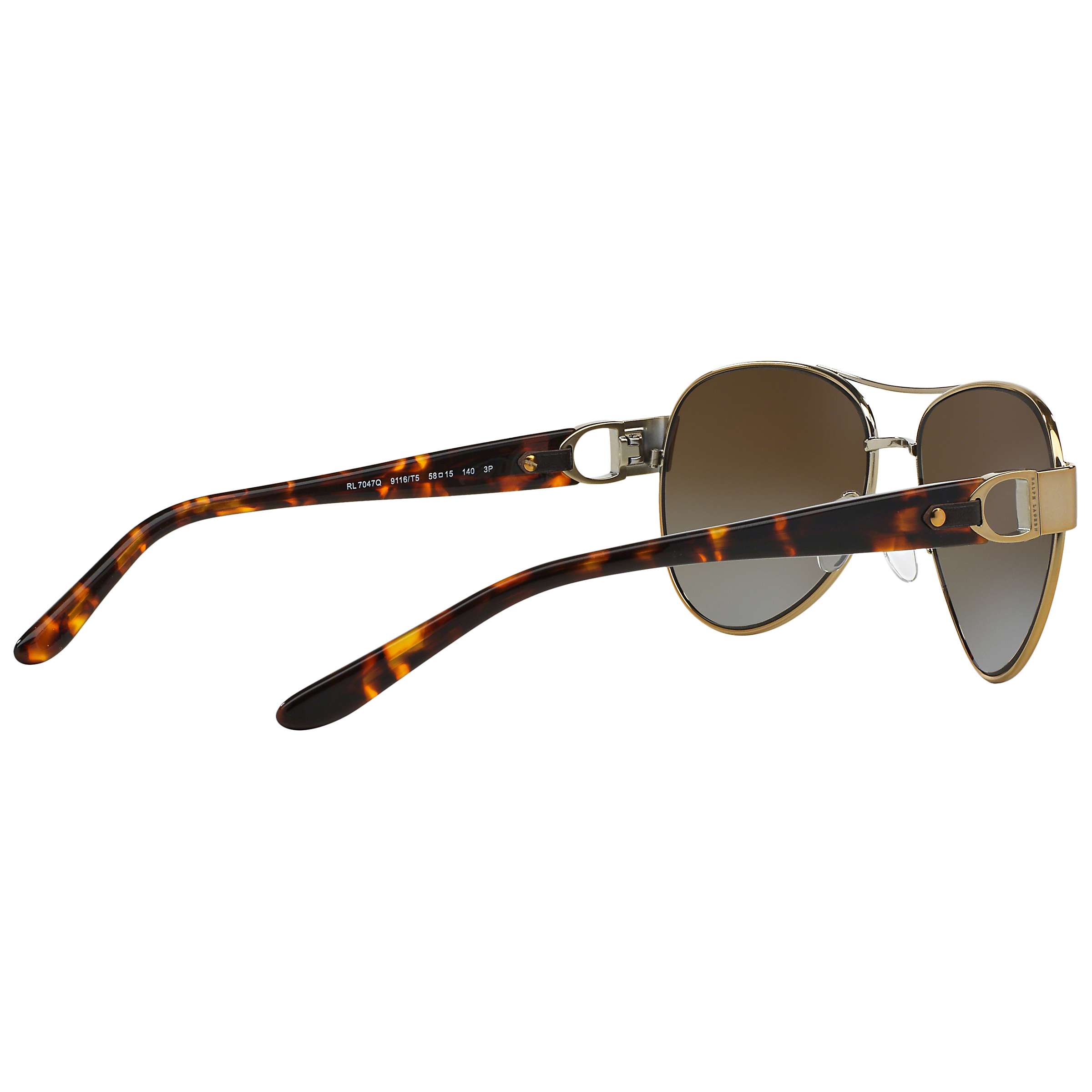 Buy Ralph Lauren RL7047Q Polarised Aviator Sunglasses, Gold Online at johnlewis.com