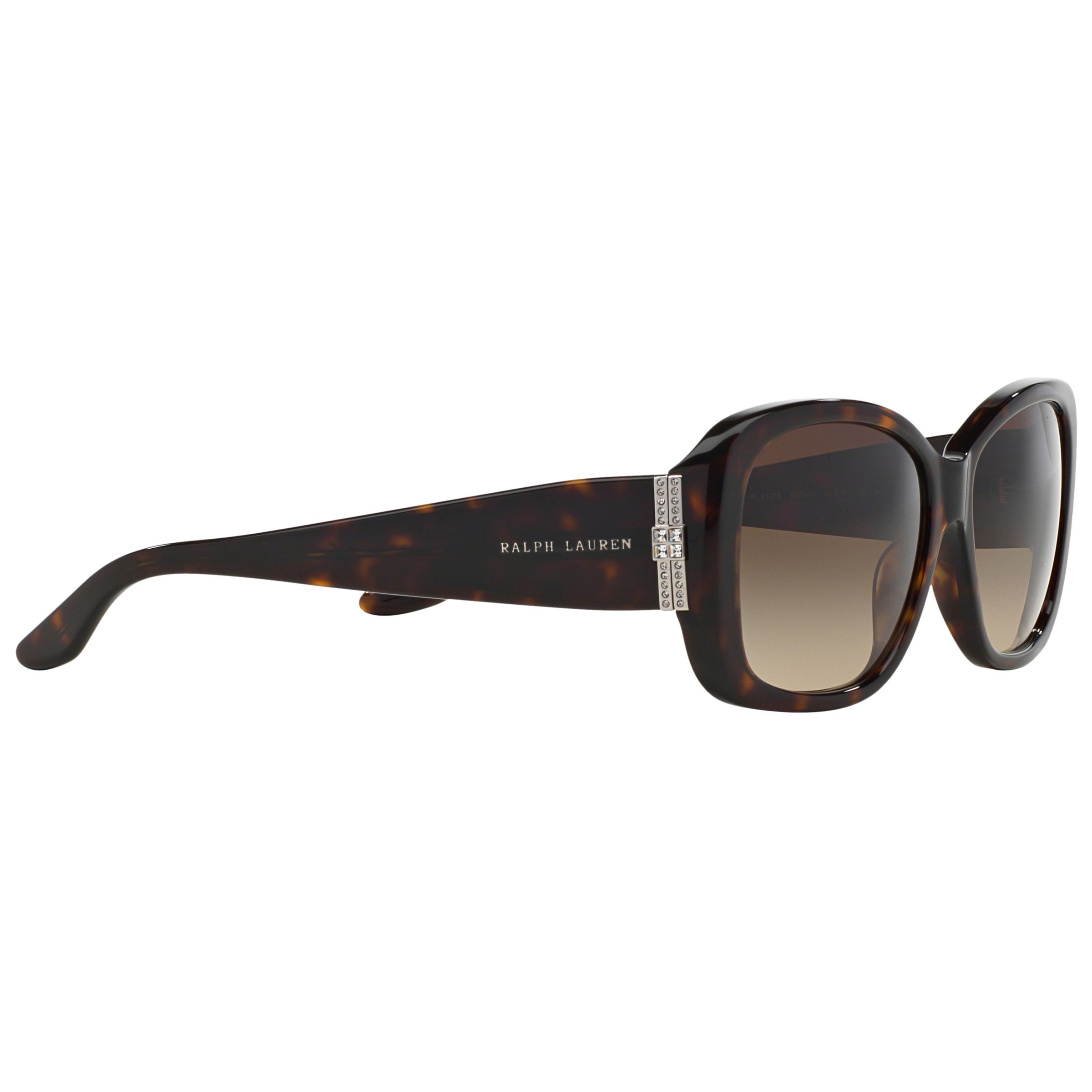 Ralph Lauren RL8127B Rectangular Sunglasses, Dark Havana at John Lewis ...
