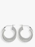 Nina B Double Hoop Earrings, Silver