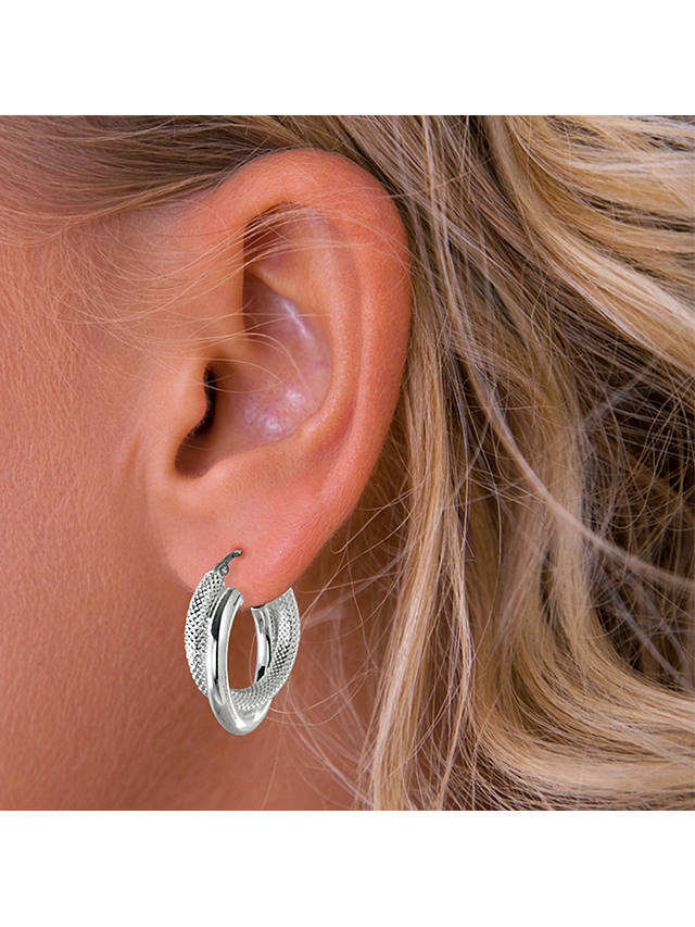 Nina B Double Hoop Earrings, Silver