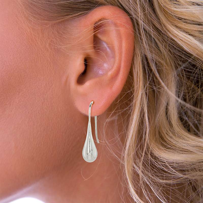 Buy Nina B Pear Shaped Drop Earrings, Silver Online at johnlewis.com