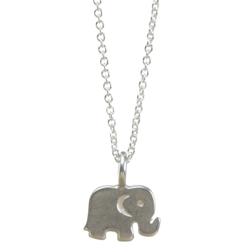 Dogeared Sterling Silver Good Luck Elephant Reminder Pendant Necklace, Silver