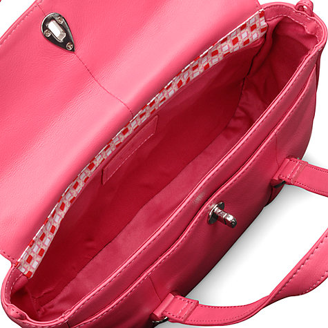 Buy Tula Nappa Originals Medium Flapover Leather Grab Bag, Pink | John ...