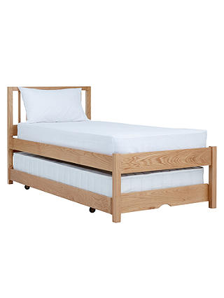 John Lewis & Partners Morgan Trundle Guest Bed with Mattresses, Single, Oak