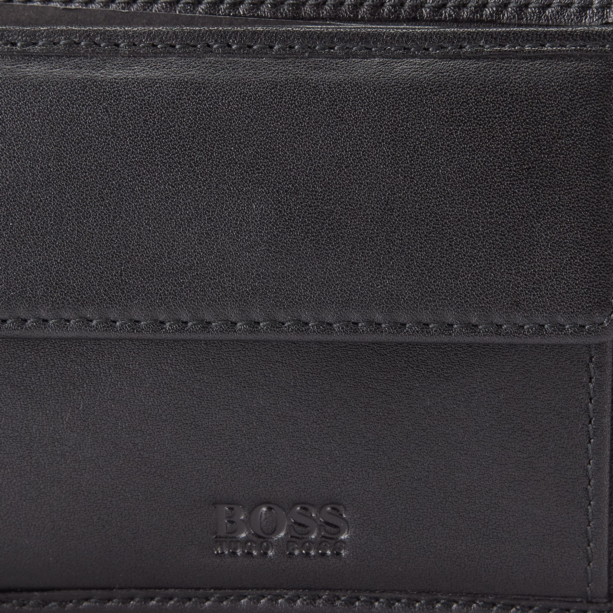 BOSS Asolo Bi-fold Leather Wallet, Black at John Lewis & Partners