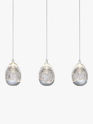 John Lewis & Partners Droplet  LED 3 Pendant Diner Ceiling Light, Chrome