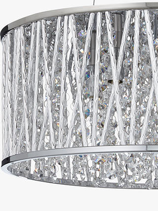 John Lewis & Partners Emilia Large Crystal Ceiling Light, Chrome