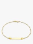 IBB 9ct Gold Hollow Figaro ID Bracelet, Gold