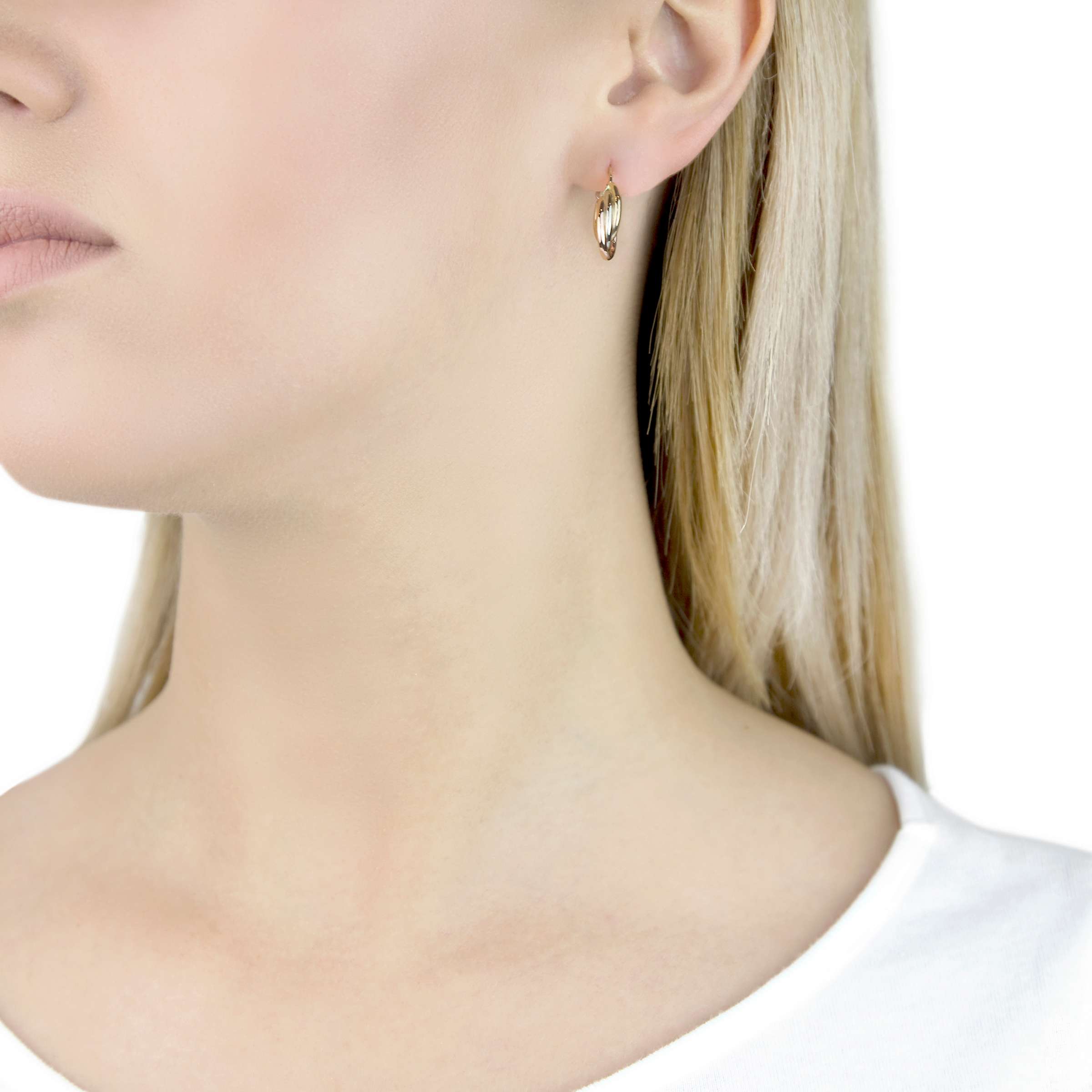 Buy IBB 9ct Gold Three Colour Hoop Earrings, Multi Online at johnlewis.com