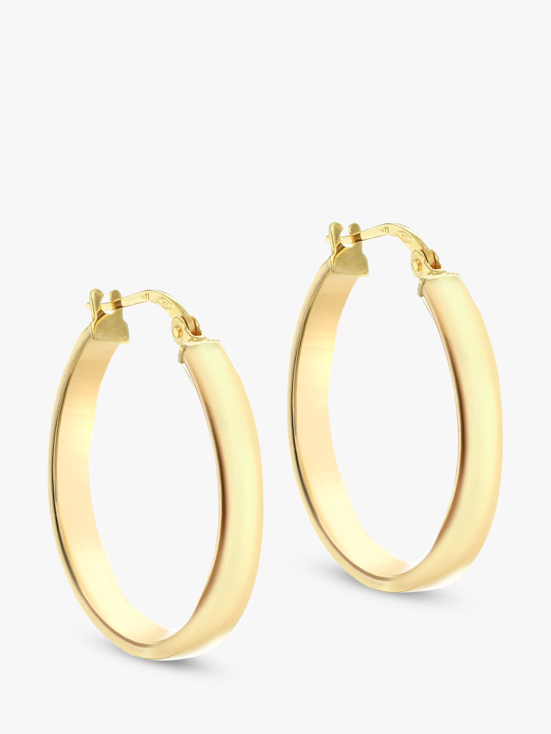 IBB 9ct Yellow Gold Creole Hoop Earrings, Gold at John Lewis & Partners