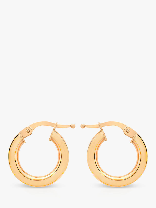 IBB 9ct Rose Gold Creole Earrings, Rose Gold at John Lewis & Partners