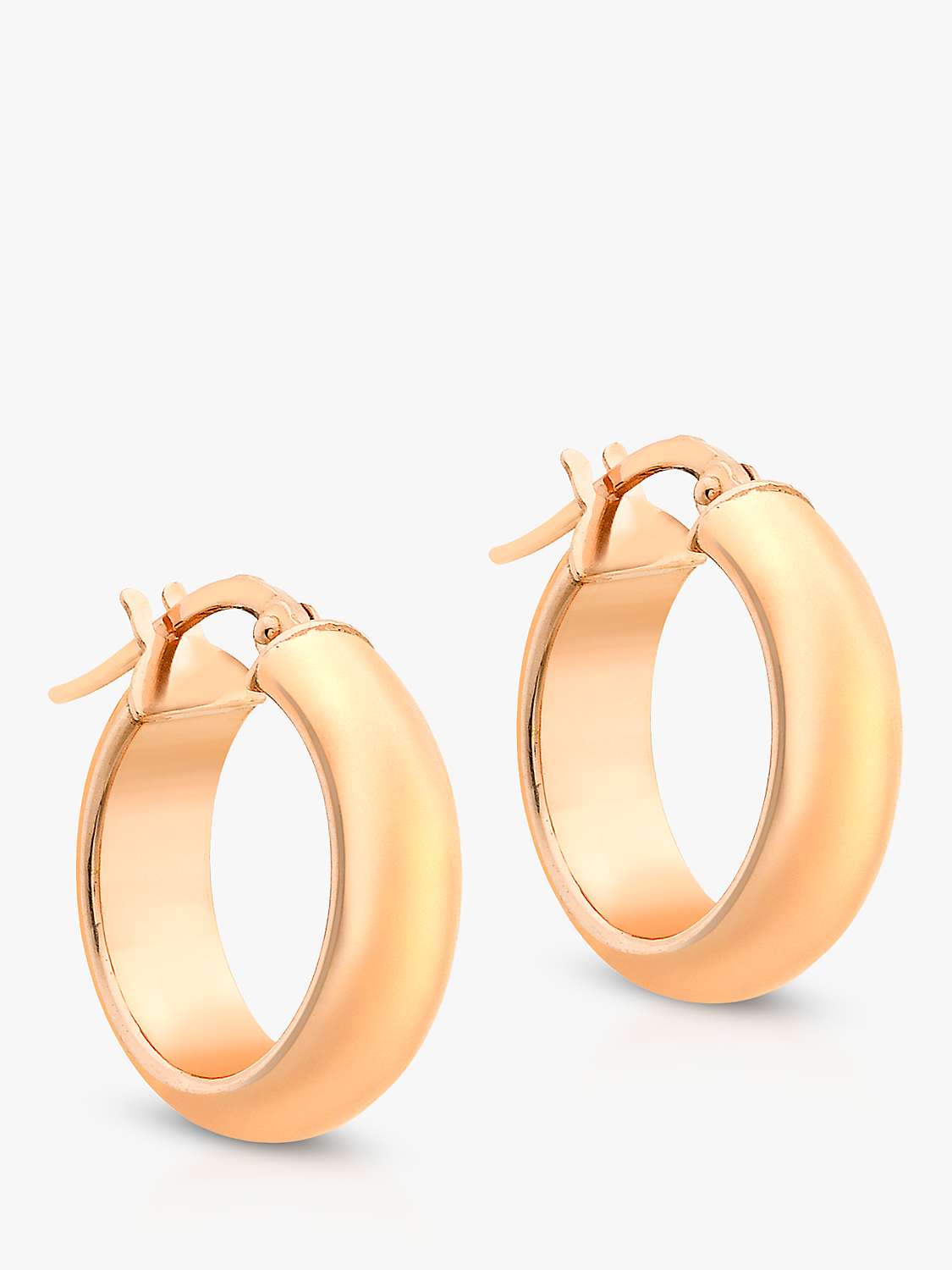 Buy IBB 9ct Gold Polished Creole Earrings, Rose Gold Online at johnlewis.com