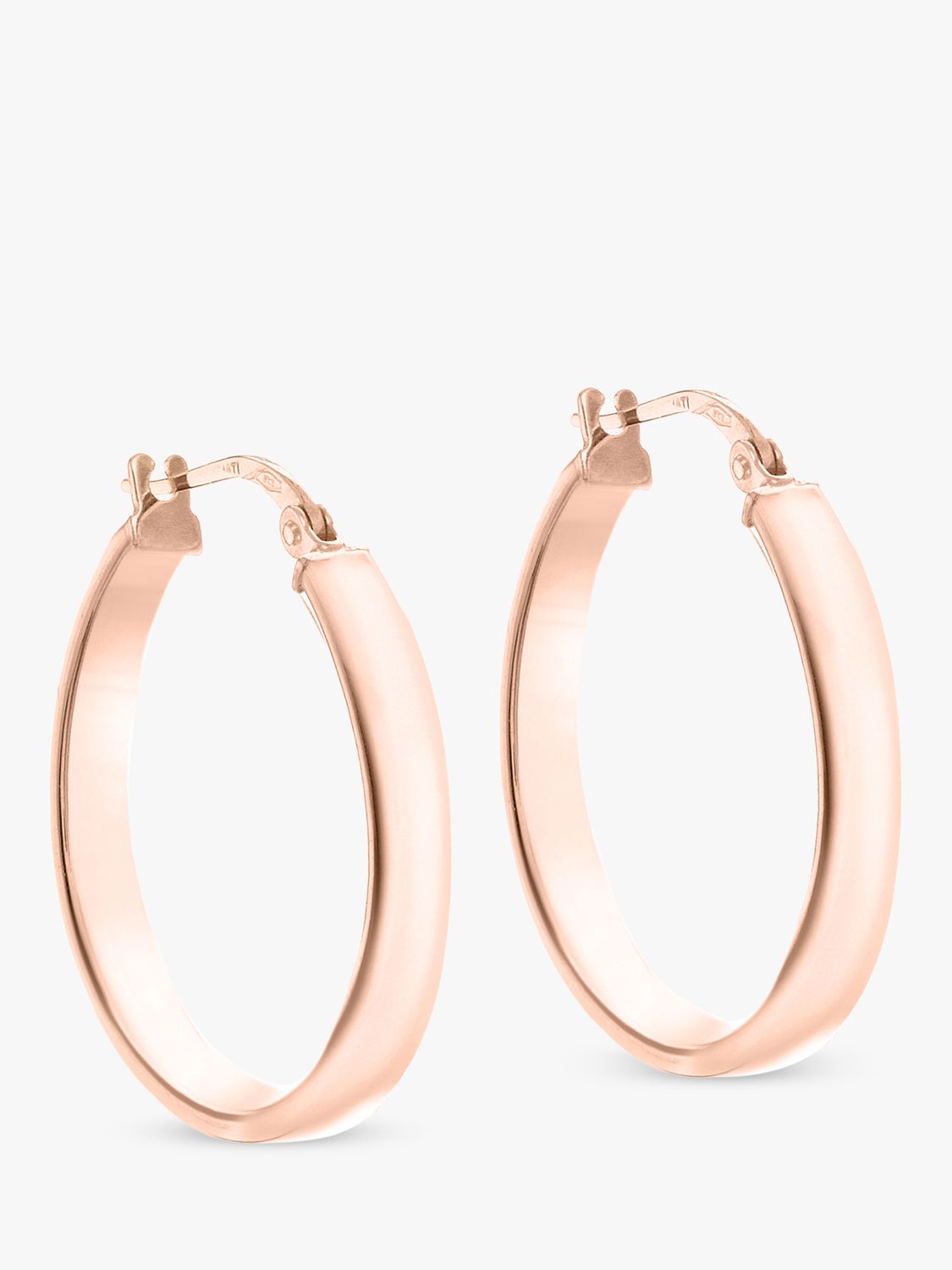 Buy IBB 9ct Rose Gold Creole Earrings, Rose Gold Online at johnlewis.com