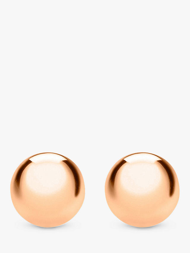 IBB 9ct Gold Ball Stud Earrings, 6mm, Rose Gold