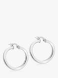 IBB 9ct White Gold Creole Earrings, White