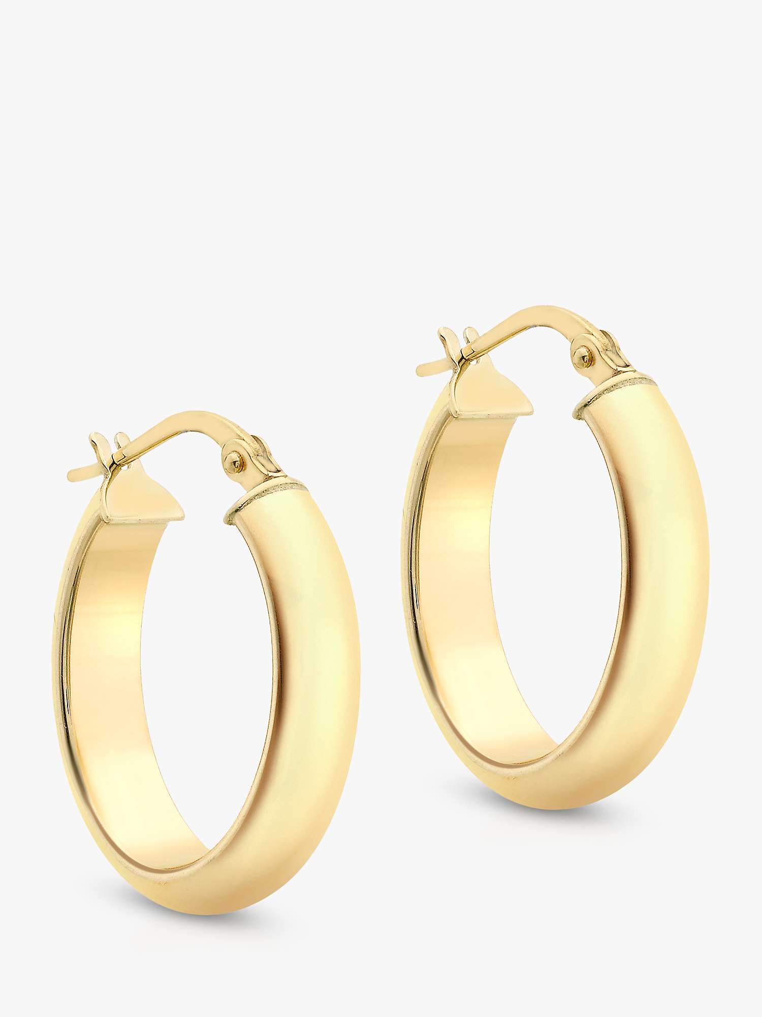 Buy IBB 9ct Yellow Gold Polished Oval Creole Earrings, Gold Online at johnlewis.com