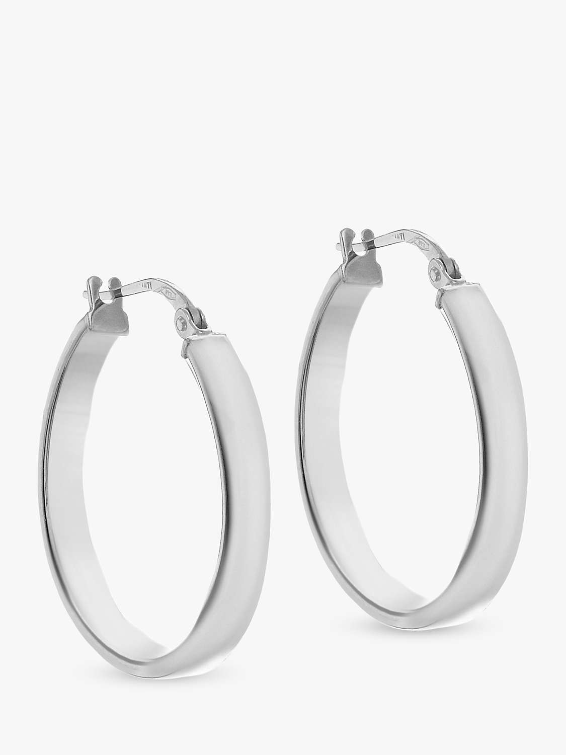 Buy IBB 9ct White Gold Hoop Earrings, White Gold Online at johnlewis.com