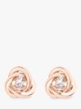 IBB 9ct Gold Knot Stud Earrings, Rose Gold