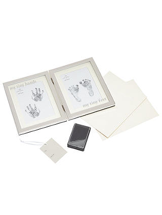 John Lewis & Partners Baby My Tiny Hands and Feet Ink Frame, Silver