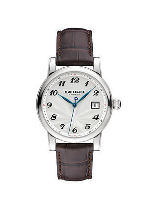 Montblanc 107315 Men's Star Date Automatic Alligator Strap Watch, Brown/White