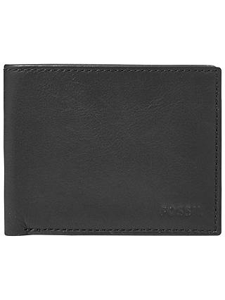 Fossil Ingram Leather Bifold Wallet with ID Window, Black