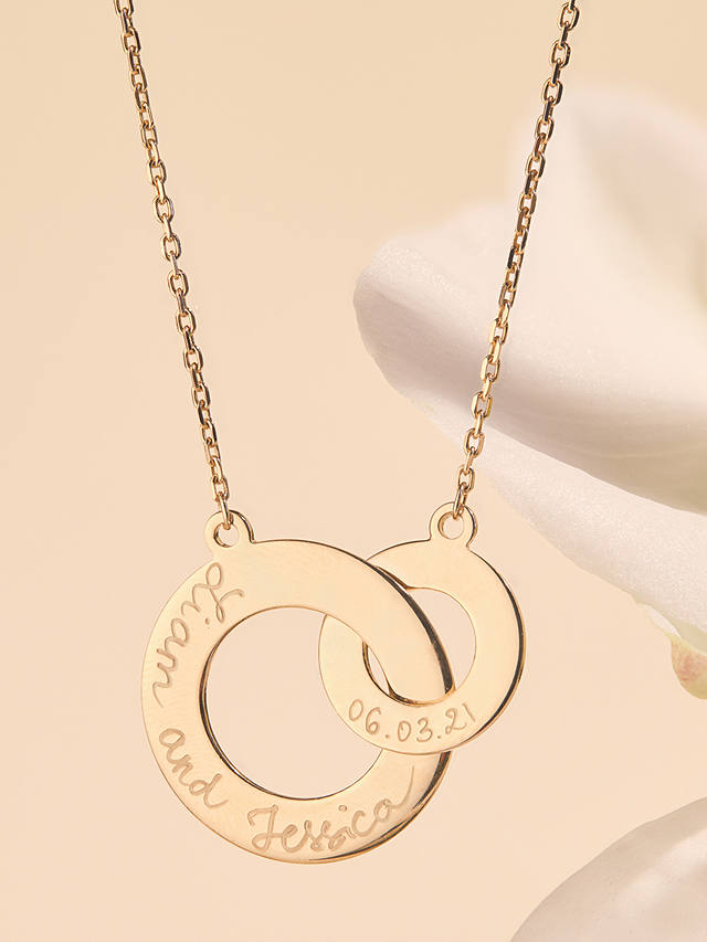 Merci Maman Personalised Intertwined Charm Necklace, Gold