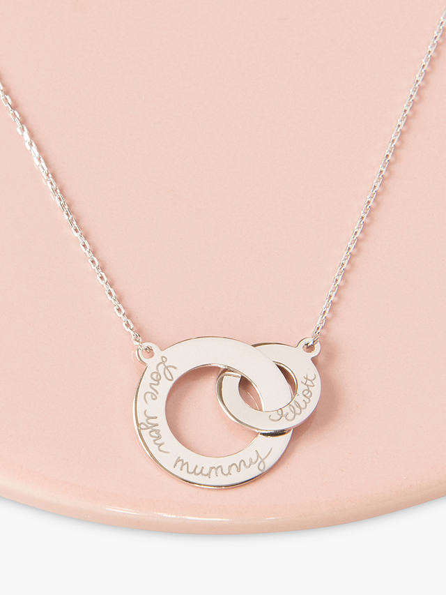 Merci Maman Personalised Intertwined Charm Necklace, Silver