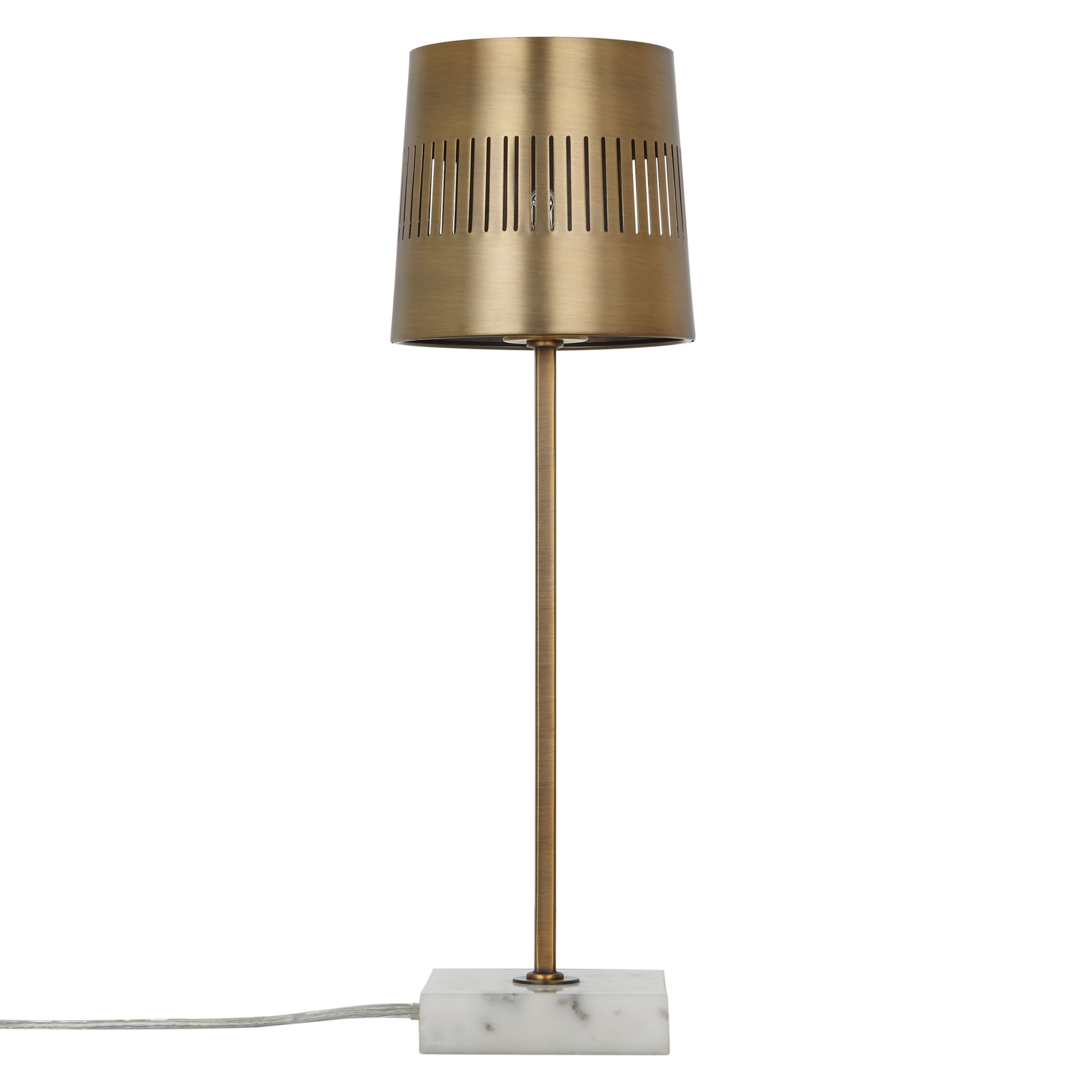 John Lewis & Partners Blair Marble & Satin Brass Table Lamp at John