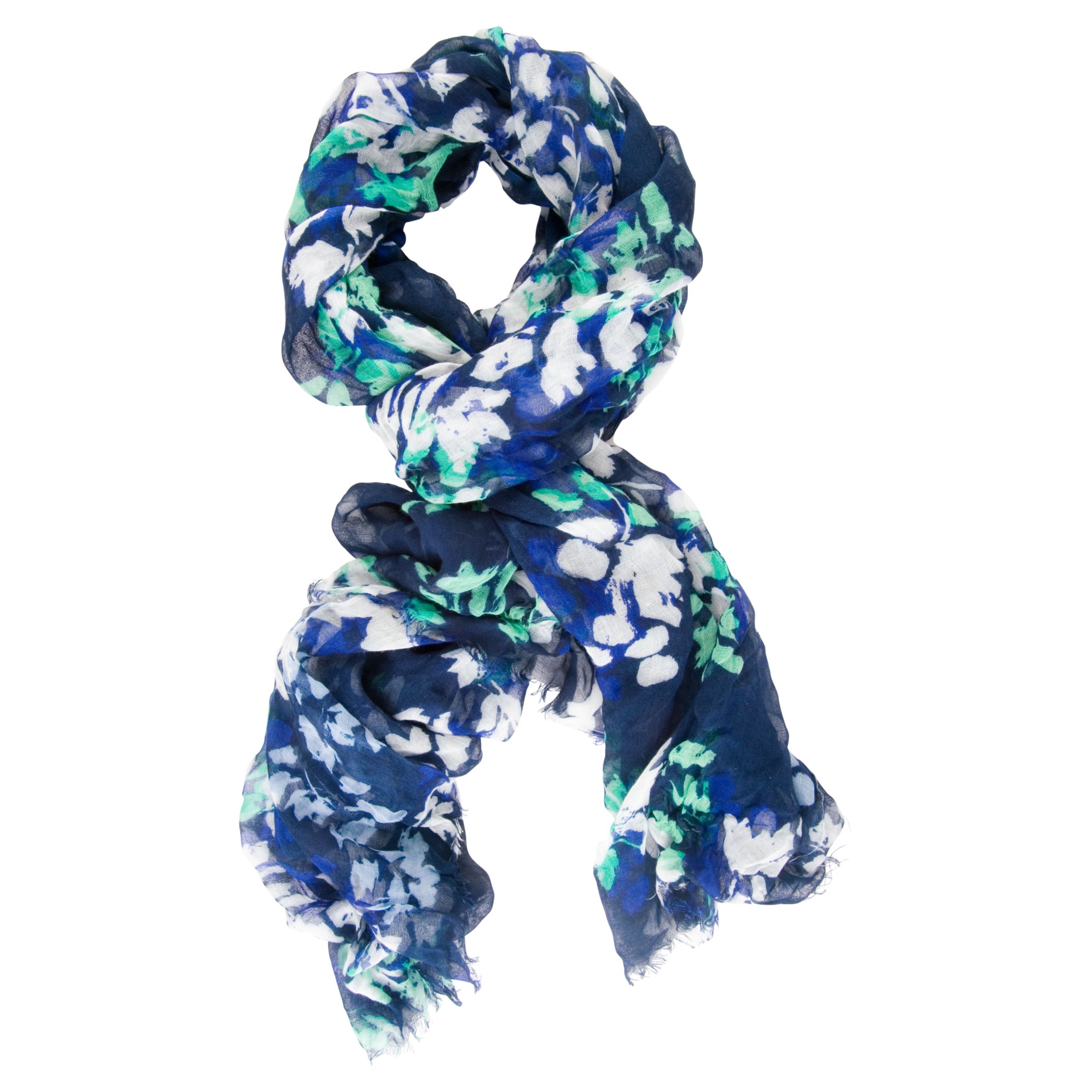 Chesca Floral Printed Scarf, Navy