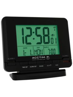 Acctim Radio Controlled Couples Digital Alarm Clock, Black