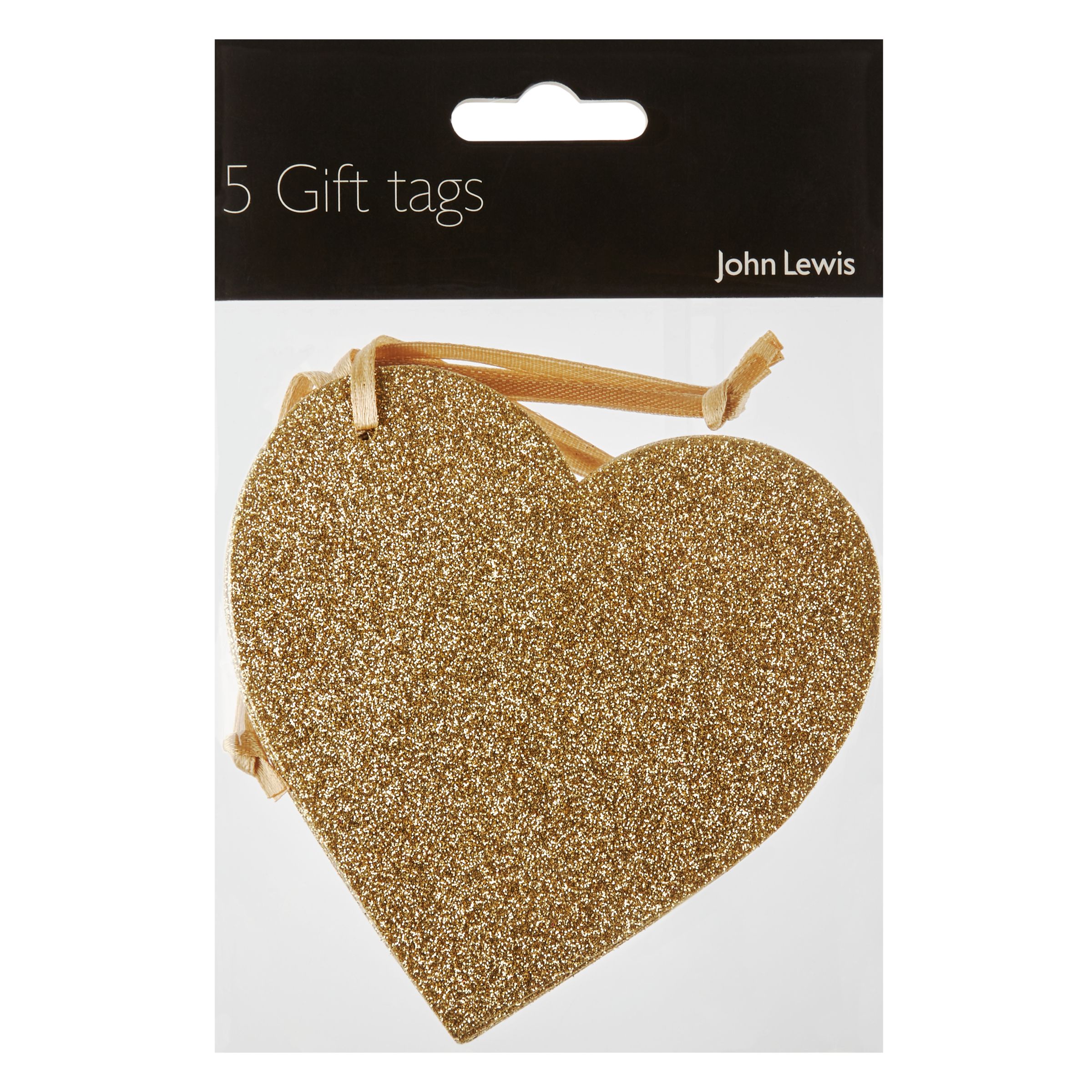  John  Lewis  Glitter Heart Gift  Tags Pack of 5 at John  Lewis 