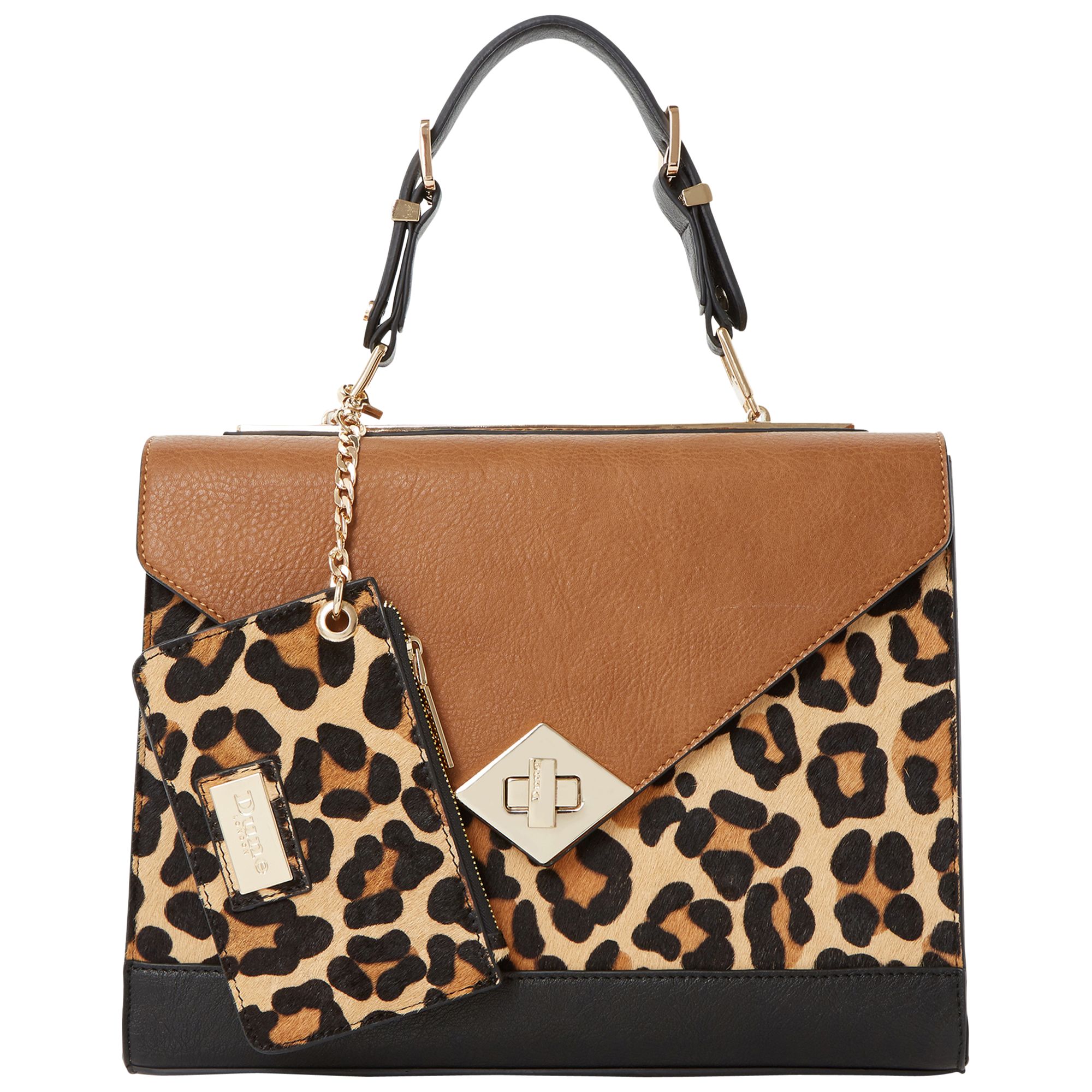 Dune Dhannah Structured Colour Block Grab Bag, Leopard