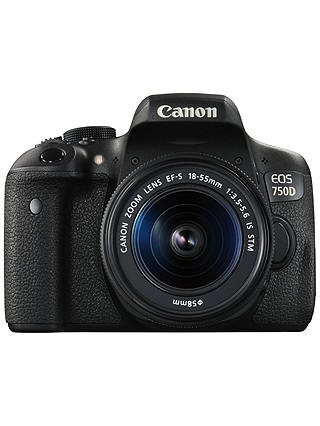 Canon EOS 750D Digital SLR with 18-55mm IS STM Lens, HD 1080p, 24.2MP, Wi-Fi, NFC, 3.0" Vari Angle LCD Screen